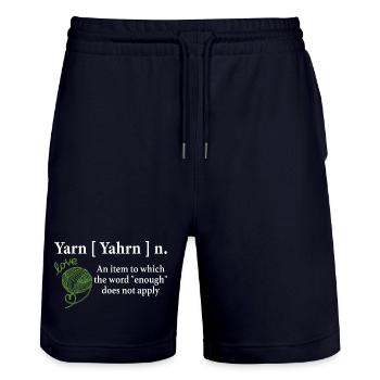 Garn Substantiv Definition Lustig Stricken häkeln stricken - Stanley/Stella Unisex Bio Joggingshorts Trainer  - Dark navy - Vorne - Nik (191cm) & Marisol (170cm)