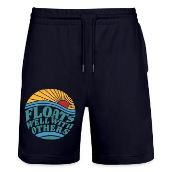 Summer River schwimmt gut mit anderen Float Trip - Stanley/Stella Unisex Bio Joggingshorts Trainer  - Dark navy - Vorne - Nik (191cm) & Marisol (170cm)