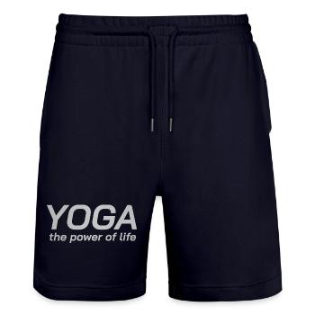 Yoga Shirt Power of Life, Spiritual Wisdom - Stanley/Stella Unisex Bio Joggingshorts Trainer  - Dark navy - Vorne - Nik (191cm) & Marisol (170cm)