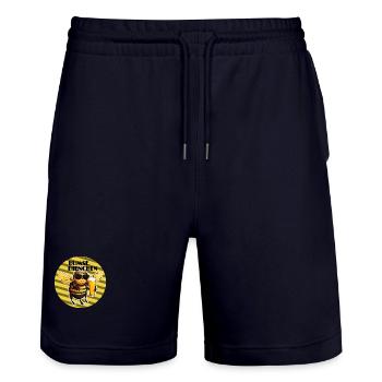 Bumse Bienchen - Biene mit Sonnenbrille und Bier - Stanley/Stella Unisex Bio Joggingshorts Trainer  - Dark navy - Vorne - Nik (191cm) & Marisol (170cm)