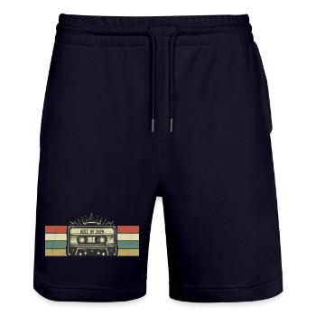 Cassette 2020 - Nées En 2020 Cadeau Anniversaire - Short de jogging bio TRAINER Stanley/Stella unisexe - marine foncé - Devant - Nik (191cm) & Marisol (170cm)