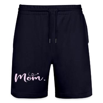 Maman Fête des Mères - Cadeau Journée de la Femme - Short de jogging bio TRAINER Stanley/Stella unisexe - marine foncé - Devant - Nik (191cm) & Marisol (170cm)