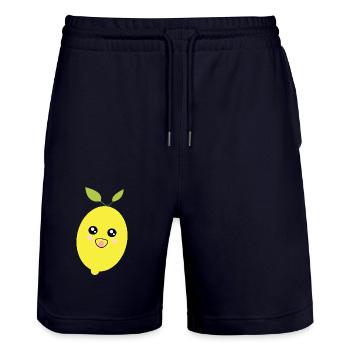 Kawaii Citron Kawaii Fruits Kawaii Fruit - Short de jogging bio TRAINER Stanley/Stella unisexe - marine foncé - Devant - Nik (191cm) & Marisol (170cm)