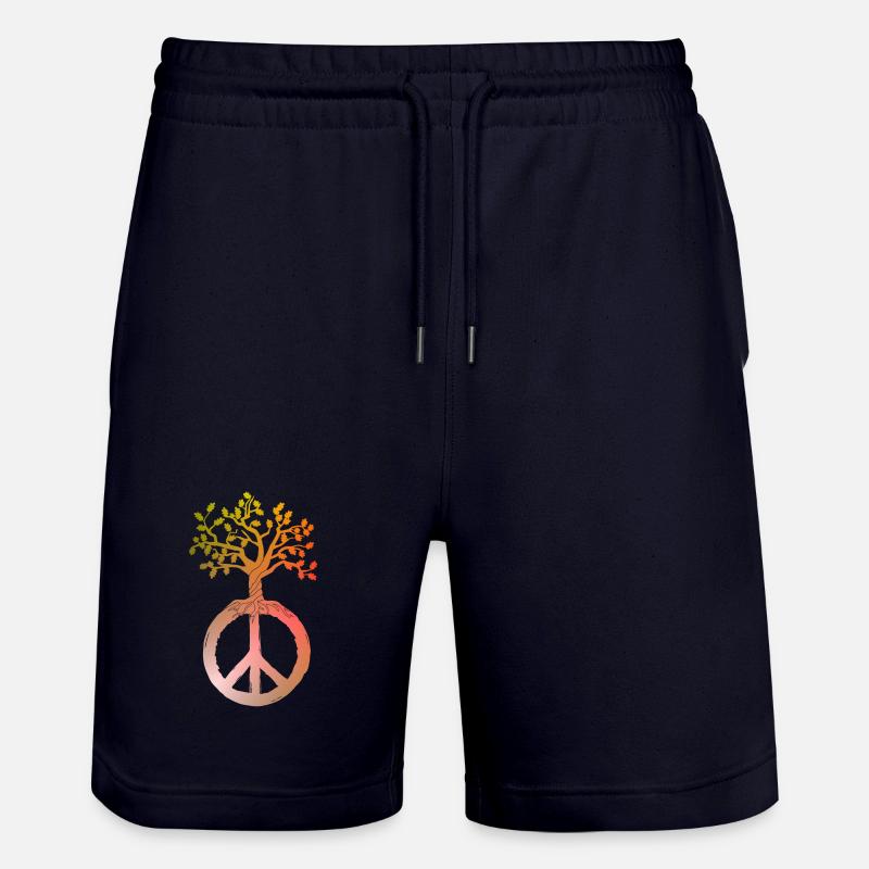 Peace Tree Peace - Stanley/Stella Trainer Unisex Organic Jogging Shorts - dark navy