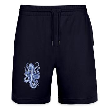 Oktopus - Stanley/Stella Unisex Bio Joggingshorts Trainer  - Dark navy - Vorne - Nik (191cm) & Marisol (170cm)