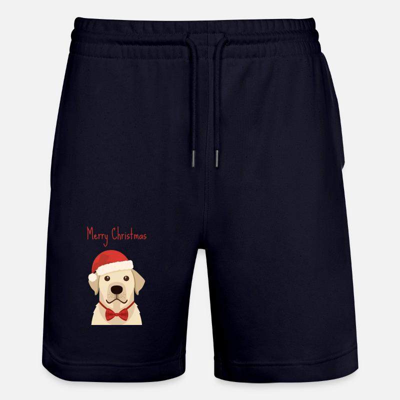 Golden Retriever Joyeux Noël Design - Short de jogging bio TRAINER Stanley/Stella unisexe - marine foncé