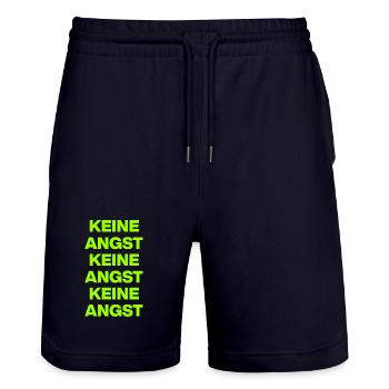 KEINE ANGST NIE WIEDER IST JETZT GRÜN NO NZS / AFD - Stanley/Stella Unisex Bio Joggingshorts Trainer  - Dark navy - Vorne - Nik (191cm) & Marisol (170cm)