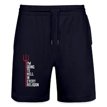 En allant en enfer - Short de jogging bio TRAINER Stanley/Stella unisexe - marine foncé - Devant - Nik (191cm) & Marisol (170cm)