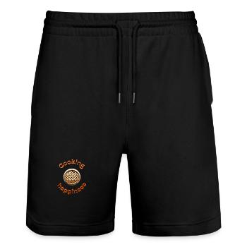 Pie with apple - Stanley/Stella Trainer Unisex Organic Jogging Shorts - black - Front - Nik (191cm) & Marisol (170cm)