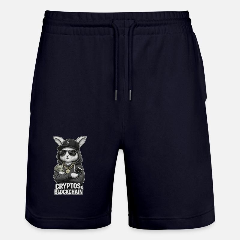 CryptoRabbit : T-shirt Blockchain Hustle - Short de jogging bio TRAINER Stanley/Stella unisexe - marine foncé