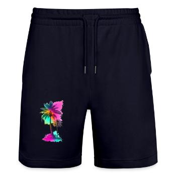 Palmiers - Short de jogging bio TRAINER Stanley/Stella unisexe - marine foncé - Devant - Nik (191cm) & Marisol (170cm)
