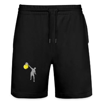 Padel man - Stanley/Stella Trainer Unisex Organic Jogging Shorts - black - Front - Nik (191cm) & Marisol (170cm)
