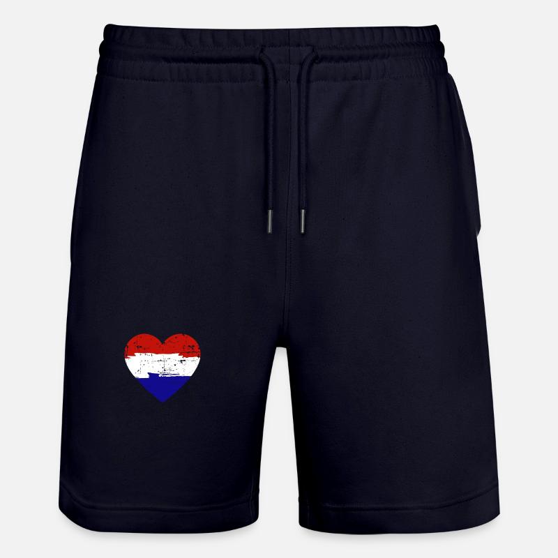 Drapeau du cœur des Pays-Bas - Short de jogging bio TRAINER Stanley/Stella unisexe - marine foncé