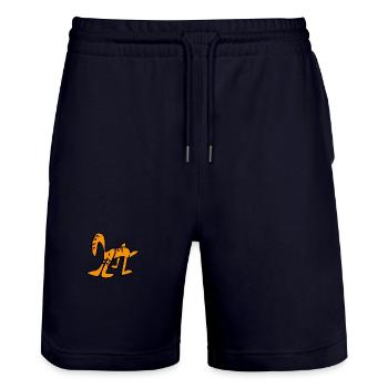 getigerte Katze,Cat,Comic - Stanley/Stella Unisex Bio Joggingshorts Trainer  - Dark navy - Vorne - Nik (191cm) & Marisol (170cm)