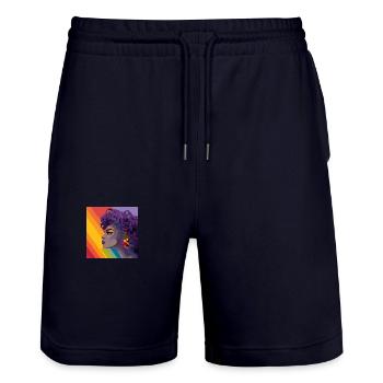 Femme arc-en-ciel - Short de jogging bio TRAINER Stanley/Stella unisexe - marine foncé - Devant - Nik (191cm) & Marisol (170cm)