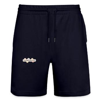 Do something nice - Stanley/Stella Trainer Unisex Organic Jogging Shorts - dark navy - Front - Nik (191cm) & Marisol (170cm)
