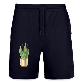 Pflanze Botaniker Gärtner Shirt - Stanley/Stella Unisex Bio Joggingshorts Trainer  - Dark navy - Vorne - Nik (191cm) & Marisol (170cm)