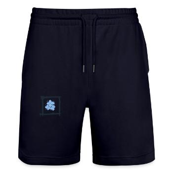 blaue Blume flower blühen - Stanley/Stella Unisex Bio Joggingshorts Trainer  - Dark navy - Vorne - Nik (191cm) & Marisol (170cm)