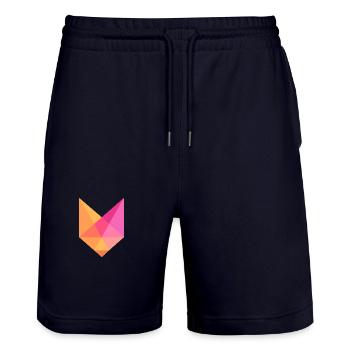 Buntes geometrisches Fuchs Abstraktes Design - Stanley/Stella Unisex Bio Joggingshorts Trainer  - Dark navy - Vorne - Nik (191cm) & Marisol (170cm)
