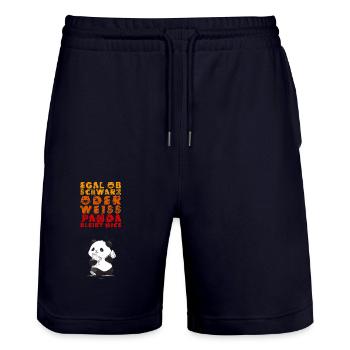 Süßer Anti-Rassismus Panda - Stanley/Stella Unisex Bio Joggingshorts Trainer  - Dark navy - Vorne - Nik (191cm) & Marisol (170cm)
