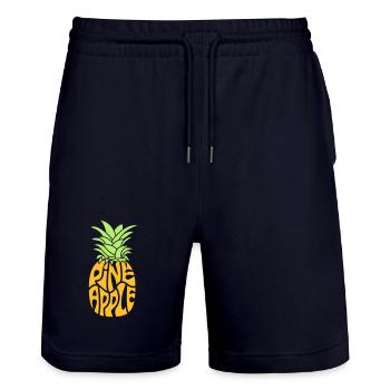 Ananas - Stanley/Stella Unisex Bio Joggingshorts Trainer  - Dark navy - Vorne - Nik (191cm) & Marisol (170cm)