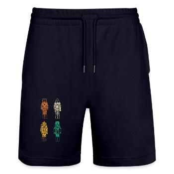 Santa Claus Nutcracker Christmas - Stanley/Stella Trainer Unisex Organic Jogging Shorts - dark navy - Front - Nik (191cm) & Marisol (170cm)