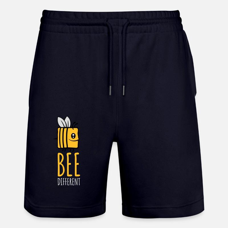 bee different Spruch Zitat - Stanley/Stella Unisex Bio Joggingshorts Trainer  - Dark navy