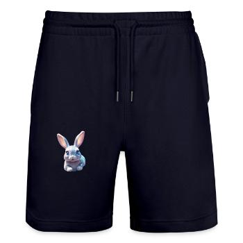 Funny Bunny - Stanley/Stella Unisex Bio Joggingshorts Trainer  - Dark navy - Vorne - Nik (191cm) & Marisol (170cm)