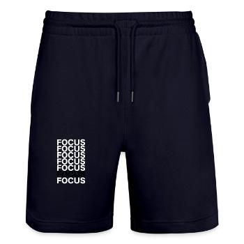 Focus - Stanley/Stella Unisex Bio Joggingshorts Trainer  - Dark navy - Vorne - Nik (191cm) & Marisol (170cm)