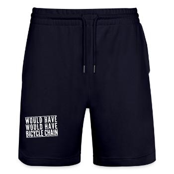 Would Have Would Have Bicycle Chain Denglisch - Stanley/Stella Unisex Bio Joggingshorts Trainer  - Dark navy - Vorne - Nik (191cm) & Marisol (170cm)