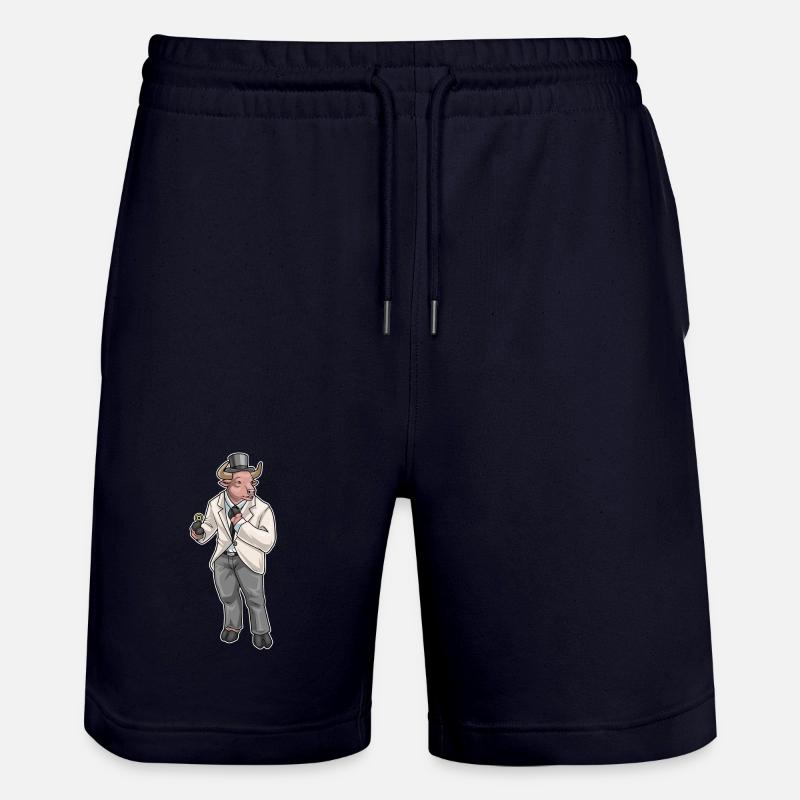 Stier Bräutigam Ehering Hochzeit - Stanley/Stella Unisex Bio Joggingshorts Trainer  - Dark navy