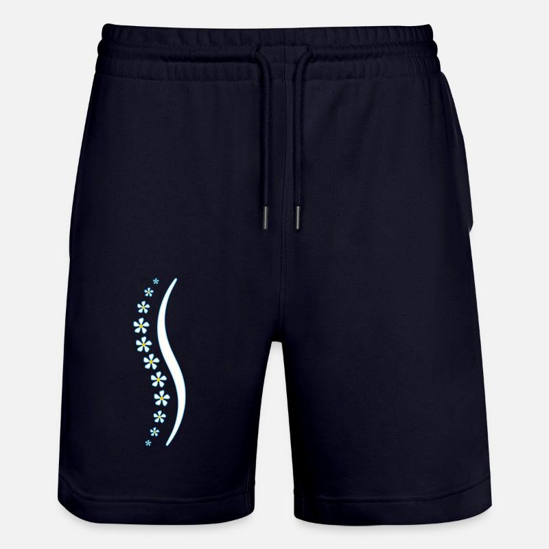 Épine florale bleue - Short de jogging bio TRAINER Stanley/Stella unisexe - marine foncé