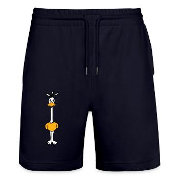 Road Runner Kuckuck Vogel lustig langer Hals steht - Stanley/Stella Unisex Bio Joggingshorts Trainer  - Dark navy - Vorne - Nik (191cm) & Marisol (170cm)