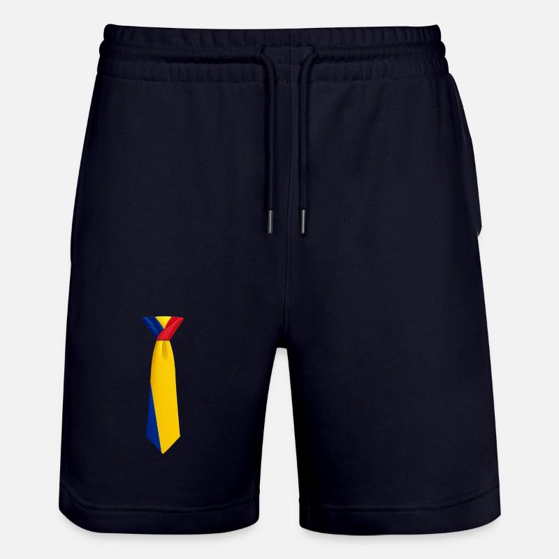 Cravate roumanie – Conception du drapeau - Short de jogging bio TRAINER Stanley/Stella unisexe - marine foncé