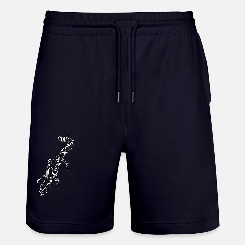 Stammesweiße Eidechse Umrisse schwarz - Stanley/Stella Unisex Bio Joggingshorts Trainer  - Dark navy