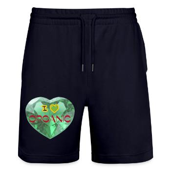 Diamantherz I Love Organic - Stanley/Stella Unisex Bio Joggingshorts Trainer  - Dark navy - Vorne - Nik (191cm) & Marisol (170cm)