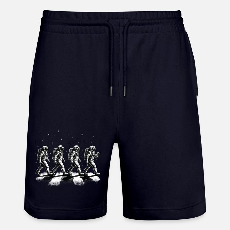 Walking Astronauts Space Exploration - Stanley/Stella Trainer Unisex Organic Jogging Shorts - dark navy