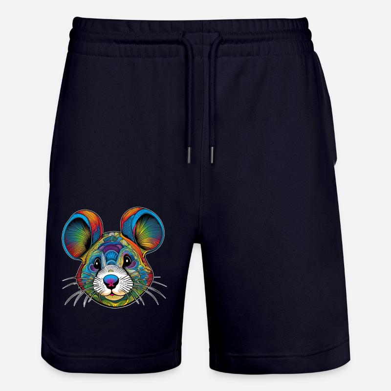 Portrait graphique d'une souris - Short de jogging bio TRAINER Stanley/Stella unisexe - marine foncé