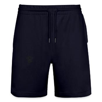 Minimalist Flower - Stanley/Stella Unisex Bio Joggingshorts Trainer  - Dark navy - Vorne - Nik (191cm) & Marisol (170cm)