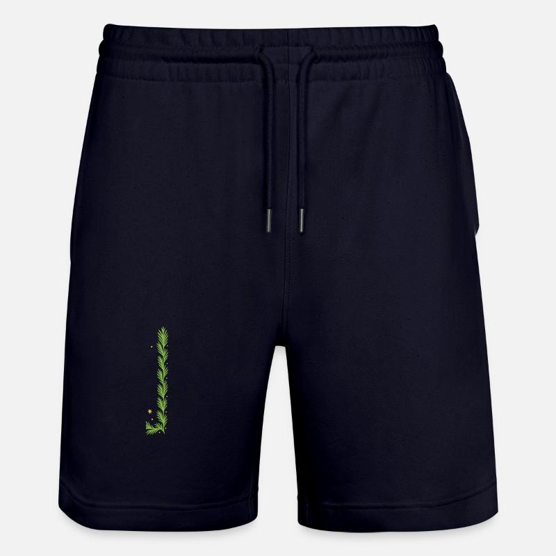 Spirale verticale de fougère de Noël - Short de jogging bio TRAINER Stanley/Stella unisexe - marine foncé