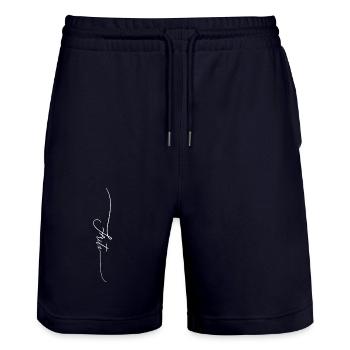 Fritz - Stanley/Stella Unisex Bio Joggingshorts Trainer  - Dark navy - Vorne - Nik (191cm) & Marisol (170cm)