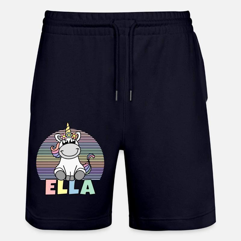 Ella Einhorn Name - Stanley/Stella Unisex Bio Joggingshorts Trainer  - Dark navy
