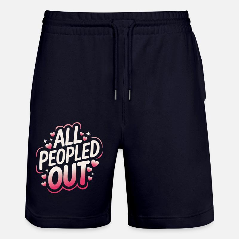 Introverti, antisocial, introverti - Short de jogging bio TRAINER Stanley/Stella unisexe - marine foncé