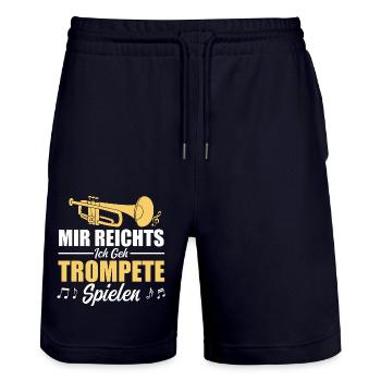 Mir Reichts Ich Geh Trumpet spielen - Stanley/Stella Unisex Bio Joggingshorts Trainer  - Dark navy - Vorne - Nik (191cm) & Marisol (170cm)