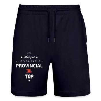 Le véritable provincial au top - Short de jogging bio TRAINER Stanley/Stella unisexe - marine foncé - Devant - Nik (191cm) & Marisol (170cm)