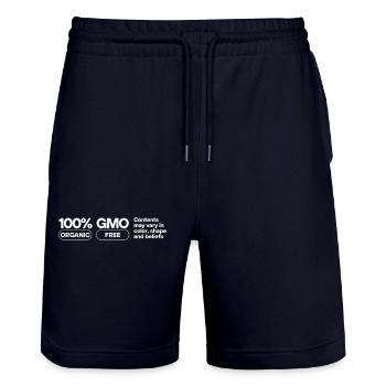 100% Menschlich - Stanley/Stella Unisex Bio Joggingshorts Trainer  - Dark navy - Vorne - Nik (191cm) & Marisol (170cm)