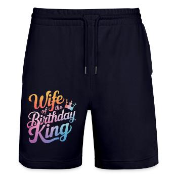 Frau Ehefrau Partnerin Familie Verheiratet - Stanley/Stella Unisex Bio Joggingshorts Trainer  - Dark navy - Vorne - Nik (191cm) & Marisol (170cm)