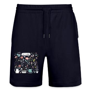 let it grow frühling blumen gartenliebe - Stanley/Stella Unisex Bio Joggingshorts Trainer  - Dark navy - Vorne - Nik (191cm) & Marisol (170cm)