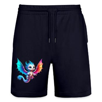 Drache - Stanley/Stella Unisex Bio Joggingshorts Trainer  - Dark navy - Vorne - Nik (191cm) & Marisol (170cm)
