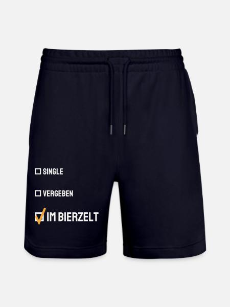 Single Vergeben im Bierzelt – Lustiger Spruch - Stanley/Stella Unisex Bio Joggingshorts Trainer  - Dark navy